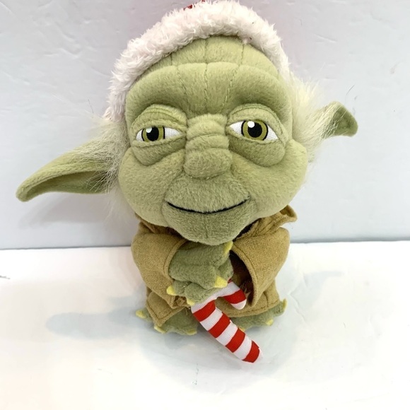 STAR WARS YODA IN SANTA HAT WITH CANDY CANE 8" PLUSH COMIC IMAGES 2009 - Picture 1 of 6